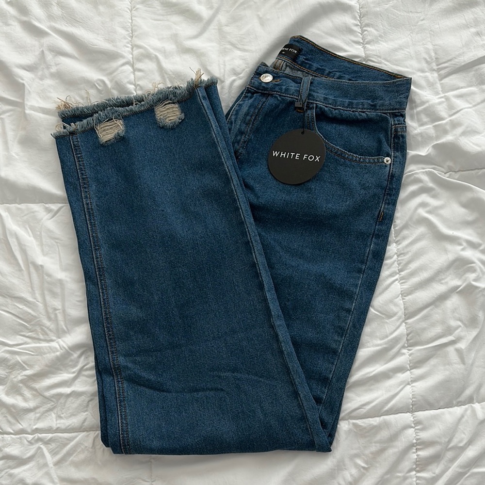 Women's Blue mid rise straight leg Jeans